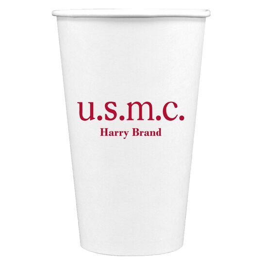 Big Word U.S.M.C. Paper Coffee Cups